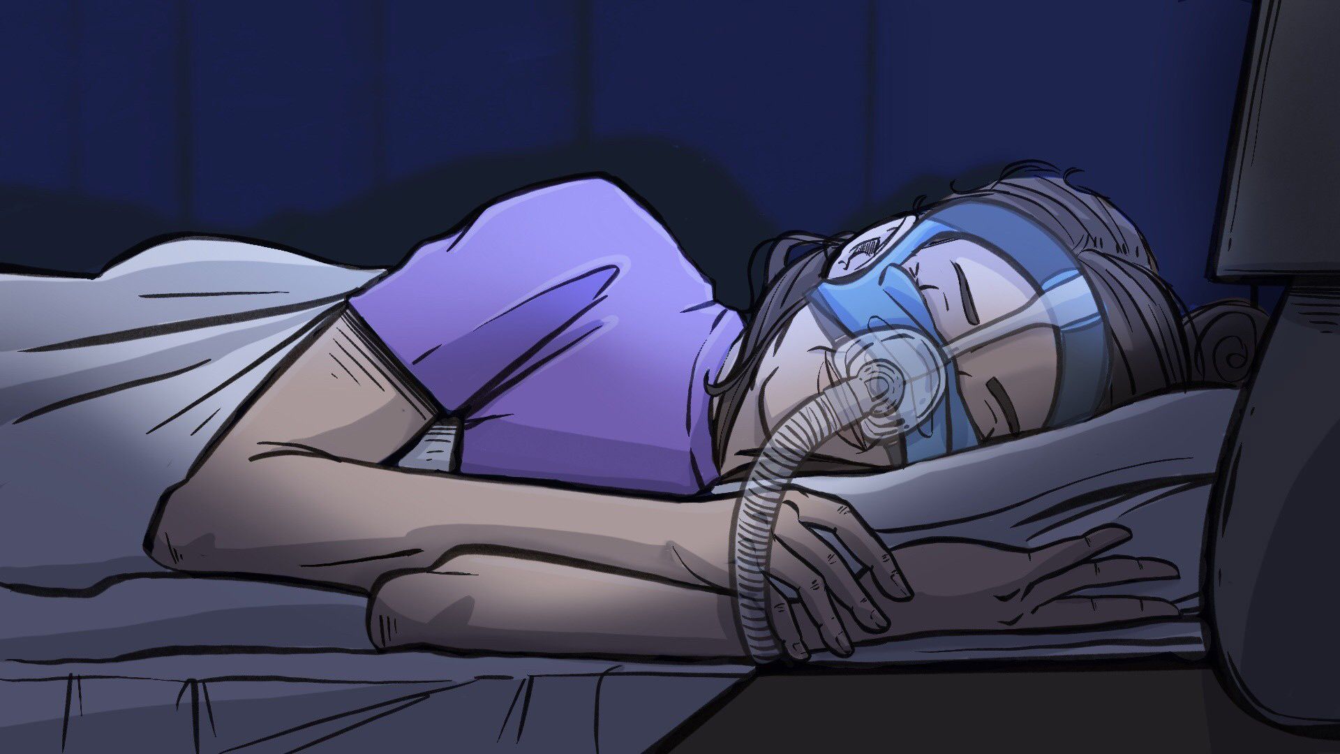 Facembrace - Perfect SLEEP Facembrace blue sky deflector perfect sleep woman sleeping illustration