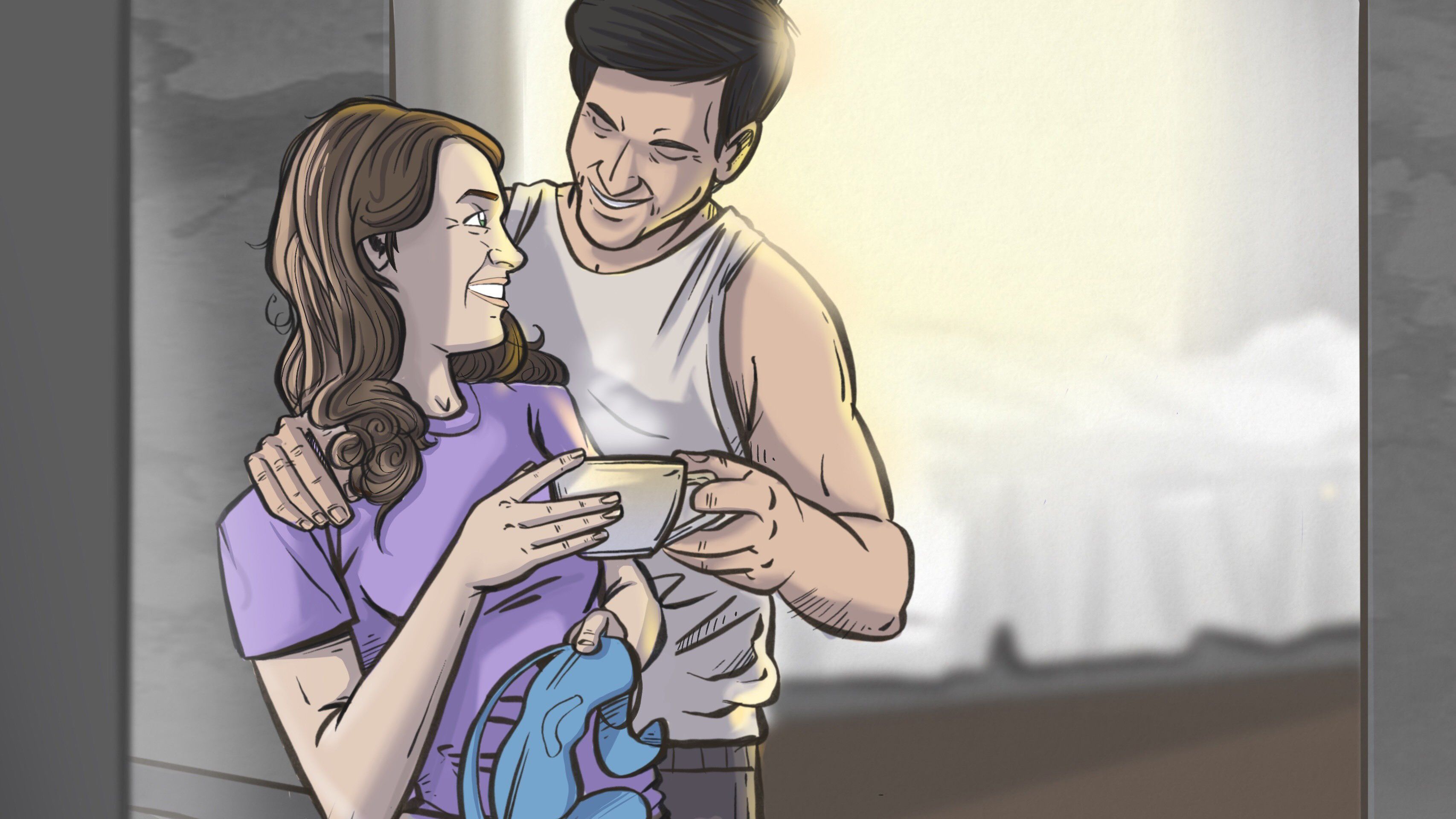 Facembrace - Perfect MORNING Facembrace blue sky deflector perfect morning illustration couple
